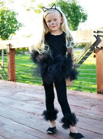 Карнавальный костюм для девочки кошка ободок хвостик бабочка