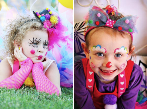 Примеры клоунского грима для детей для костюма клоуна