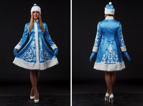 Новогодний костюм Снегурочки для девочки своими руками: выкройки и фото